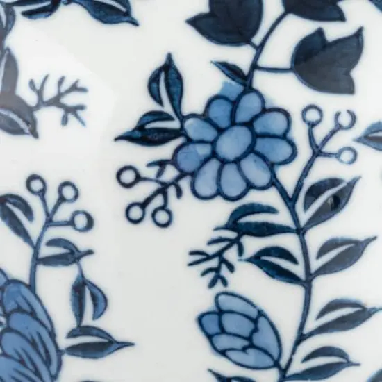 Hello Honey&reg; 8" Blue & White Decorative Bird Ceramic Ginger Jar with Lid {5}