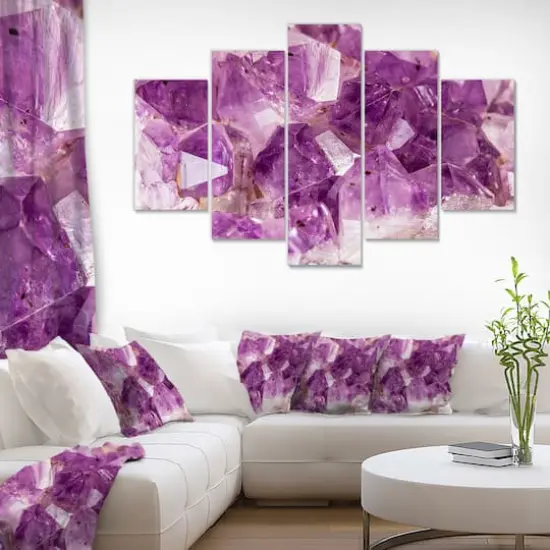 Designart - Purple Amethyst Macro - Contemporary Canvas Wall Art Print {3}