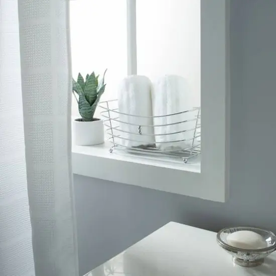 Simplify Wire Towel Basket with Chrome Ball Feet {6}