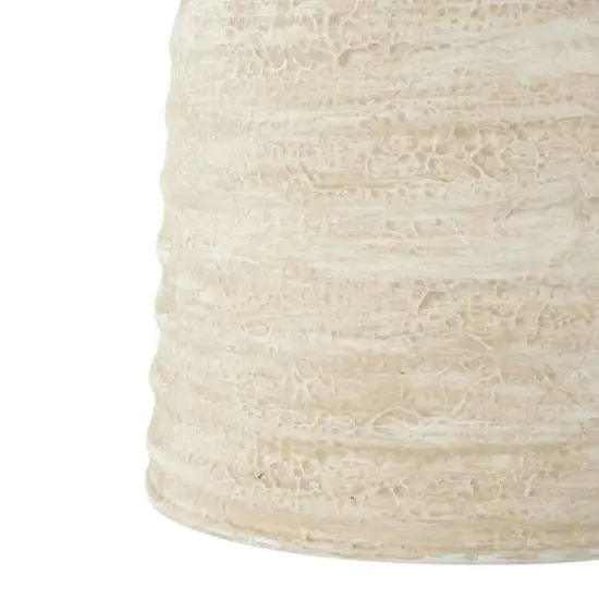 14" Cream Metal Beehive Shaped Watering Can Planter {6}