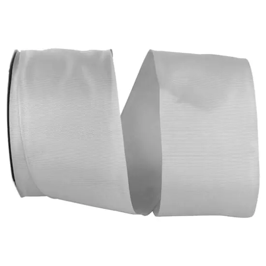 The Ribbon Roll 3" x 50yd. Grosgrain Allure Solid Ribbon Shell Gray {1}