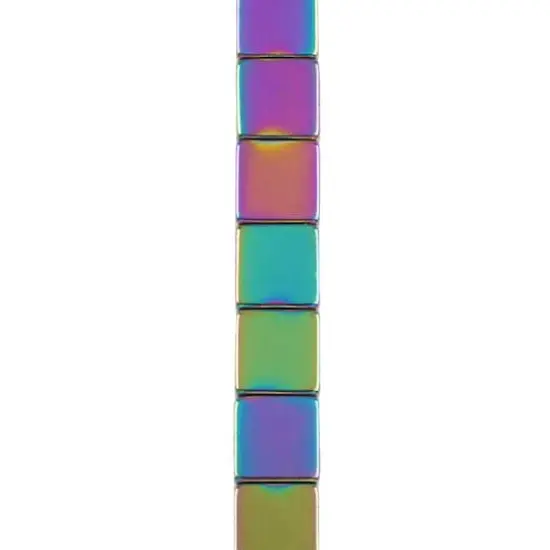 Rainbow Reconstituted Hematite Cube Beads by Bead Landing&trade; {1}