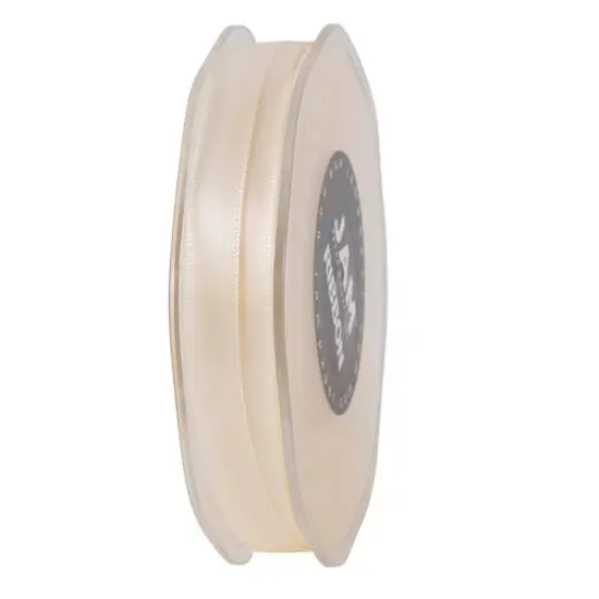 JAM Paper 3/8" x 25yd. Double Faced Satin Ribbon Ivory {7}