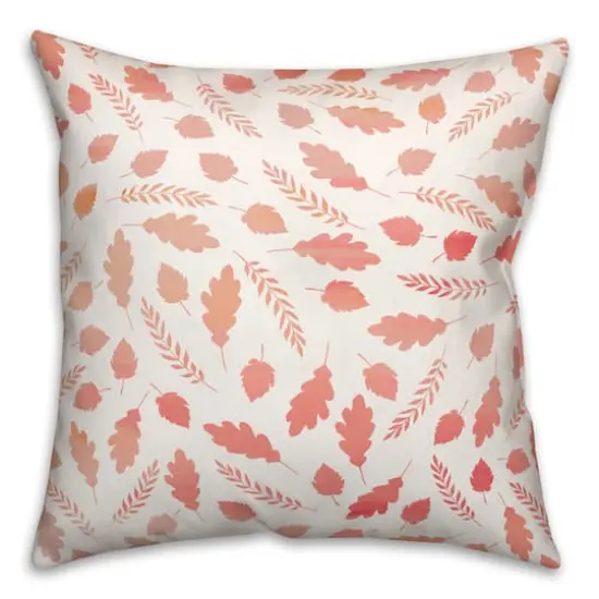 Watercolor Leaf Pattern Indoor/Outdoor Pillow {1}