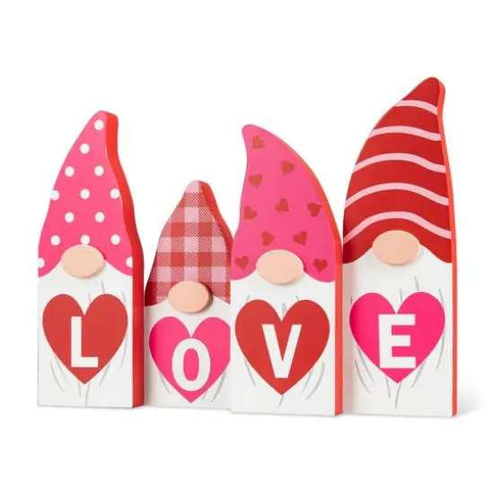 Glitzhome&reg; 11" Valentine's Love Wooden Gnome Table Decor {6}