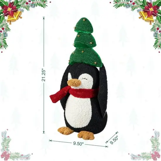 Glitzhome&reg; 21.25" Christmas Fabric Penguin with Top Tree D&eacute;cor {9}