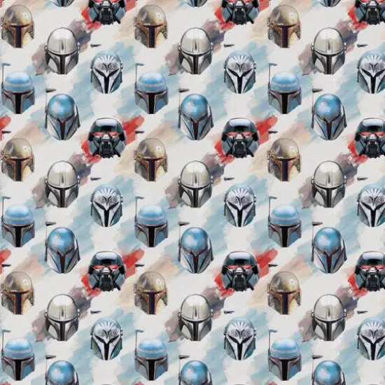 The Mandalorian Watercolor Helmets Precut Cotton Fabric {1}