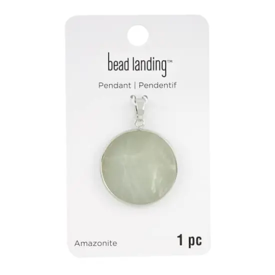 Green Amazonite Flat Round Pendant by Bead Landing&trade; {1}