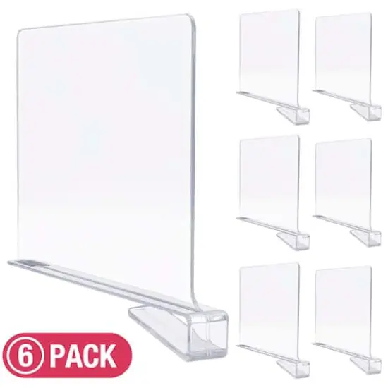 Sorbus 12.75" Modern Clear Acrylic Shelf Dividers {1}