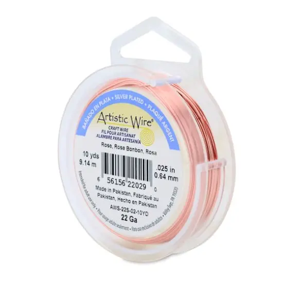 Artistic Wire&reg; 22 Gauge Silver Plated Tarnish Resistant Colored Copper Craft Wire, 10yd. Rose {1}