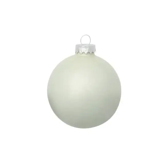 Whitehurst 8ct. 3.25" Pearl Glass Ornaments White Polar Pearl {1}
