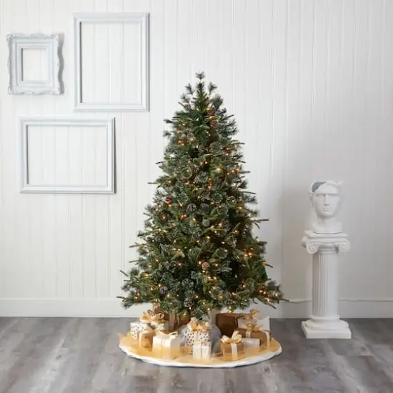 6ft. Pre-Lit Clermont Mixed Pine Artificial Christmas Tree, Clear LED Lights {3}