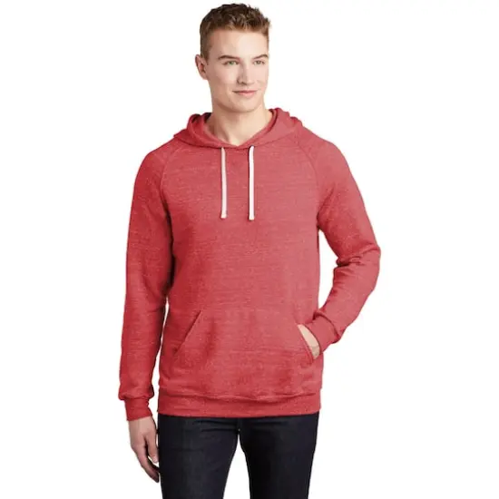 JERZEES&reg; Snow Heather French Terry Raglan Hoodie Red {4}