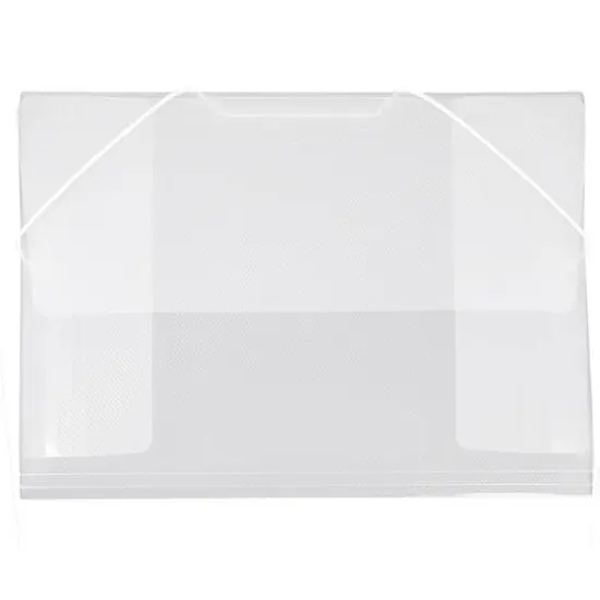 JAM Paper 9.5" x 12.375" Action Case Letter Booklet Plastic Portfolio Clear Grid {1}