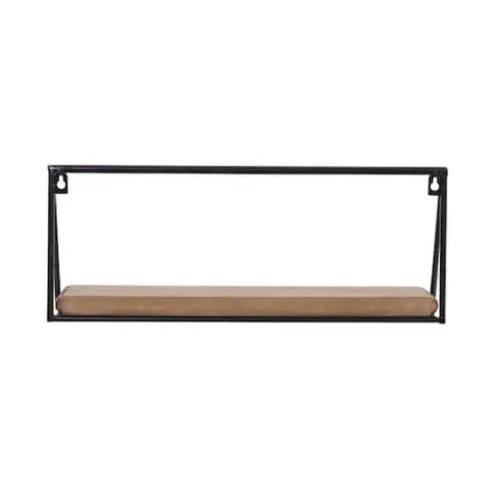 Set of 3 Black Metal Industrial Wall Shelf, 24", 19", 14" {3}