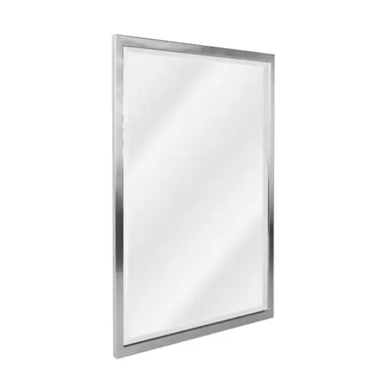 Head West 25.5" Brushed Nickel Stainless Steel Framed Wall Mirror {1}