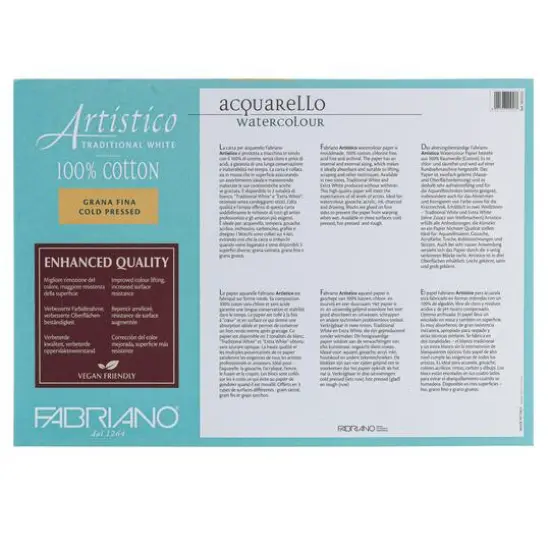 Fabriano&reg; Artistico Traditional White Cold Press Watercolor Block, 14'' x 20'' {4}