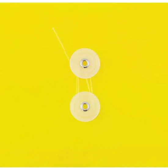 JAM Paper 5.25" x 10" Plastic #10 Business Envelope with Button and String Closure, 24ct. Yellow {4}