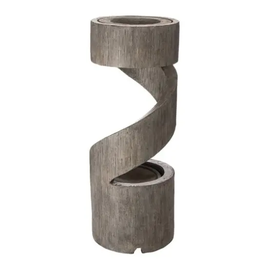 Glitzhome® 31" Polyresin Curving Shaped Outdoor Fountain with LED Light {6}