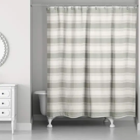 Stripe Shower Curtain Green {3}