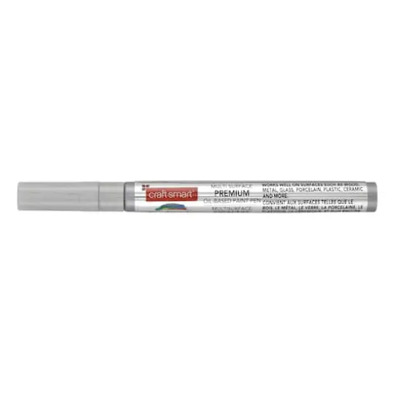 Metallic Fine Tip Multi-Surface Premium Oil-Based Paint Pen by Craft Smart&reg; Silver {1}