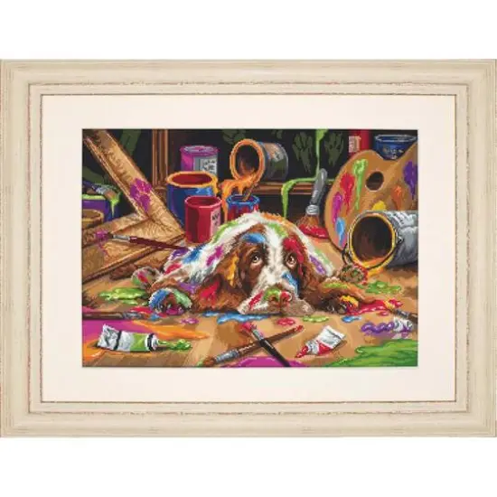 Luca-S Puppy Picasso Counted Cross Stitch Kit {1}