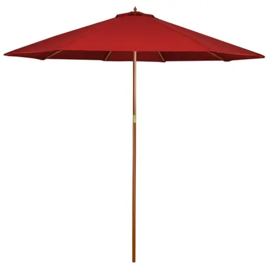 8.5ft. Outdoor Patio Market Umbrella with Wooden Pole Red {1}