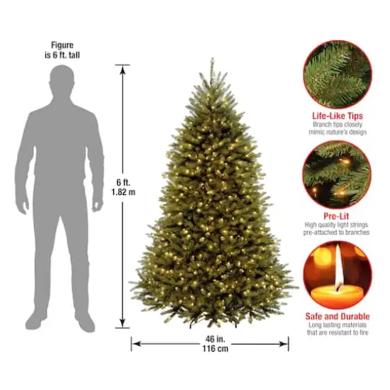 6 ft. Pre-Lit Dunhill&reg; Fir Full Artificial Christmas Tree, Clear Lights {7}