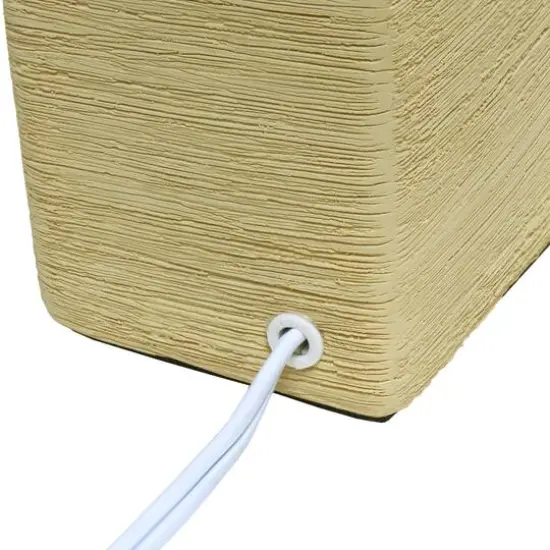 Simple Designs Stone Table Lamp with White Shade Beige {9}