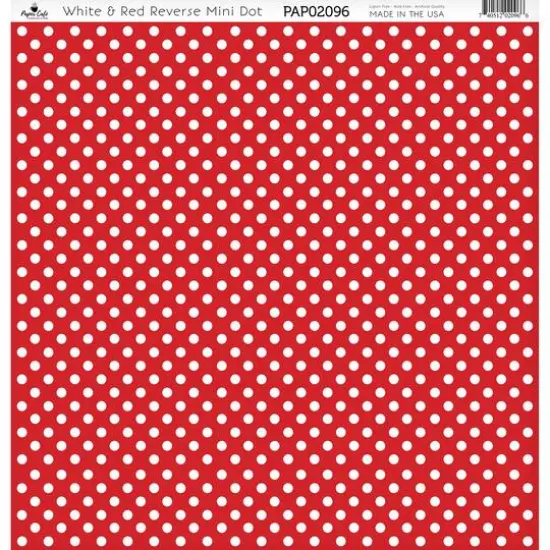 Paper Caf&eacute; White & Red Reverse Mini Dot 12" x 12" Cardstock, 15 Sheets {1}