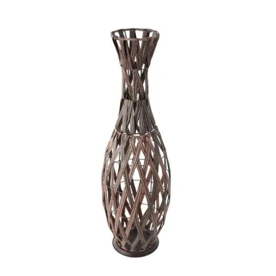 33" Copper Metal Handmade Woven Vase {1}