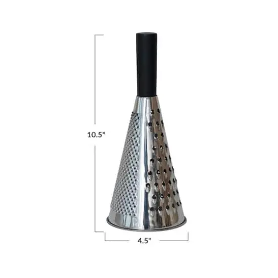 Hello Honey&reg; 10.5" Black Stainless Steel Cone Shaped Grater with Mango Wood Handle {7}