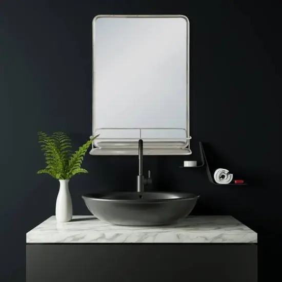 Hello Honey&reg; Gold Rectangle Wall Mirror with Shelf {12}