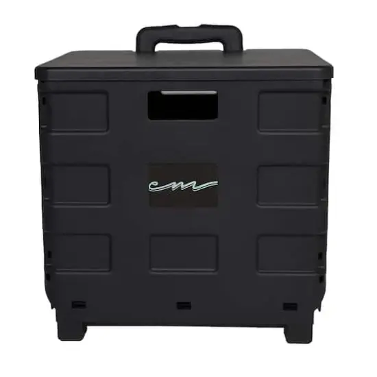 Everything Mary Collapsible Rolling Cart with Lid Black {7}