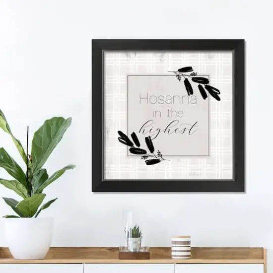 Hosanna Highest Gingham 2 16" x 16" Black Framed Print Under Plexiglass {4}