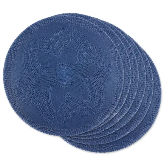 DII&reg; Woven Round Placemats, 6ct. French Blue {1}