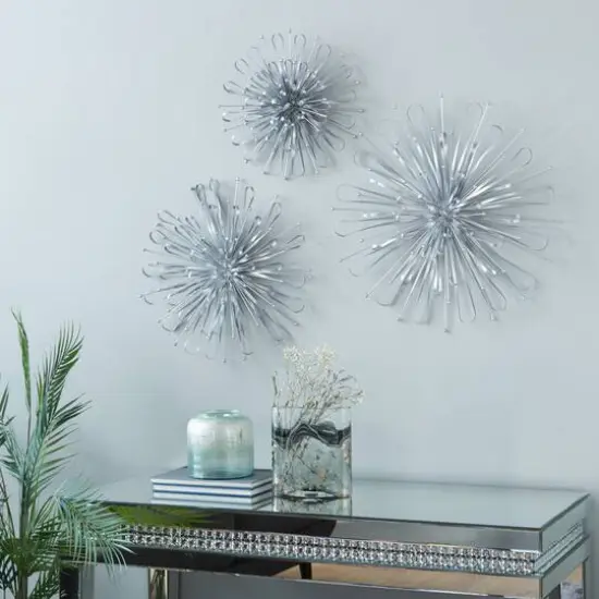 Silver Metal Contemporary Wall D&eacute;cor Set {6}