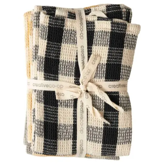 Hello Honey&reg; Gingham Waffle Weave Tea Towels Set {3}
