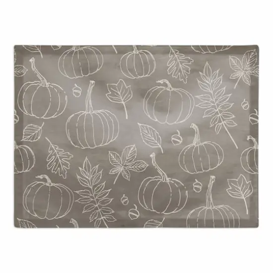 Gray Fall Pattern Cotton Twill Placemat {1}