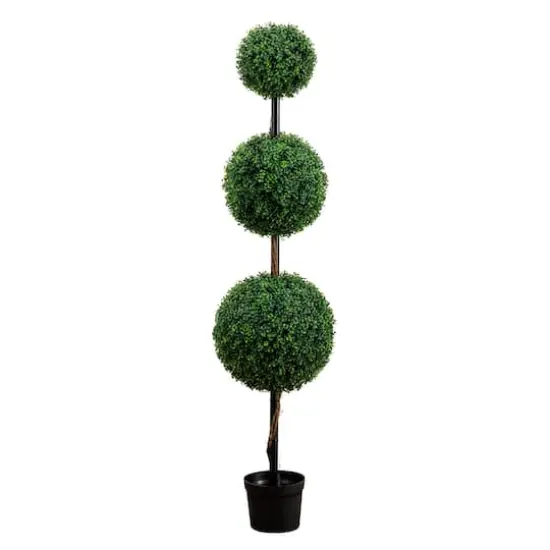 6ft. Potted Artificial Triple Ball Boxwood Topiary Tree {1}
