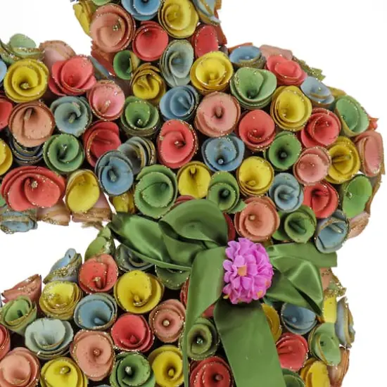 18" Multicolor Floral Bunny Wall Accent {4}