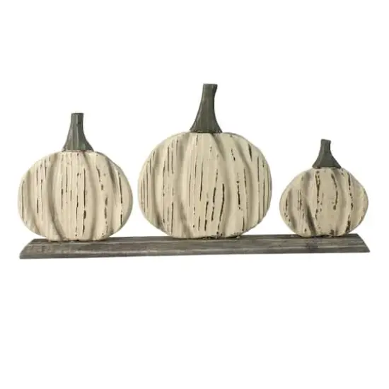 16.5" White Pumpkins Fall Harvest Tabletop D&eacute;cor {1}