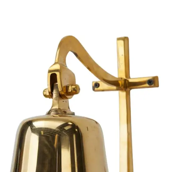 9.5" Nautical Bell Wall Accent with Anchor Backing Gold {4}