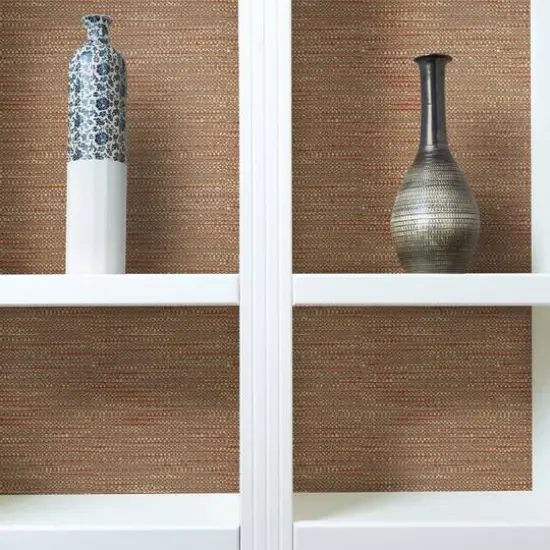 RoomMates Tabby Peel & Stick Wallpaper Red and Taupe {6}