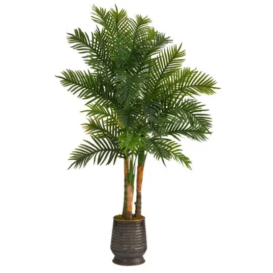 5.5ft. Areca Palm Tree in Ribbed Metal Planter {1}
