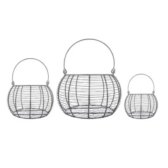 DII&reg; Gray Vintage Metal Basket Set {5}