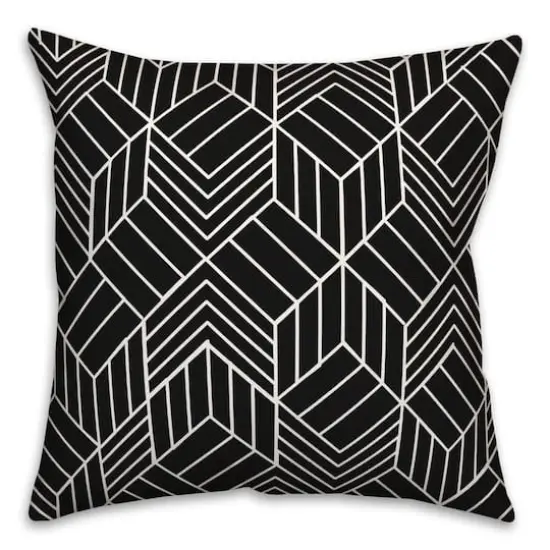 Hatch Chevron Indoor/Outdoor Pillow Black {1}