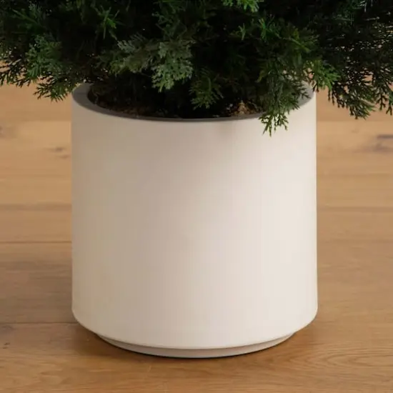 6ft. UV-Resistant Cedar Tree in White Planter {5}