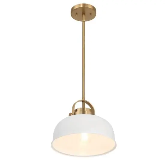 Hello Honey&reg; Arte White & Gold Industrial Metal 2-Tone Ceiling Light {10}