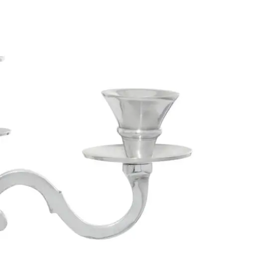 Silver Metal Traditional Candlestick Holders, 23" x 10" x 10" {7}